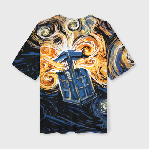 Женская футболка oversize 3D Van Gogh Tardis, цвет 3D печать - фото 2