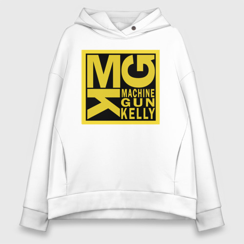 Женское худи Oversize хлопок MGK Machine Gun Kelly, цвет белый