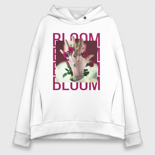 Женское худи Oversize хлопок Bloom, цвет белый