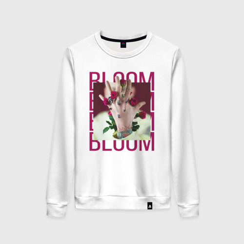 Женский свитшот хлопок Bloom, цвет белый