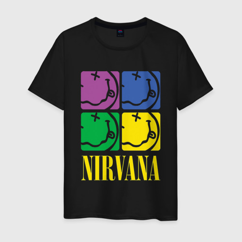 Мужская футболка хлопок Nirvana, цвет черный