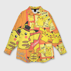 Мужская рубашка oversize 3D Pikachu