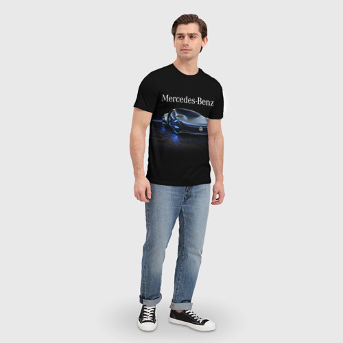 Мужская футболка 3D с принтом MERCEDES, вид сбоку #3