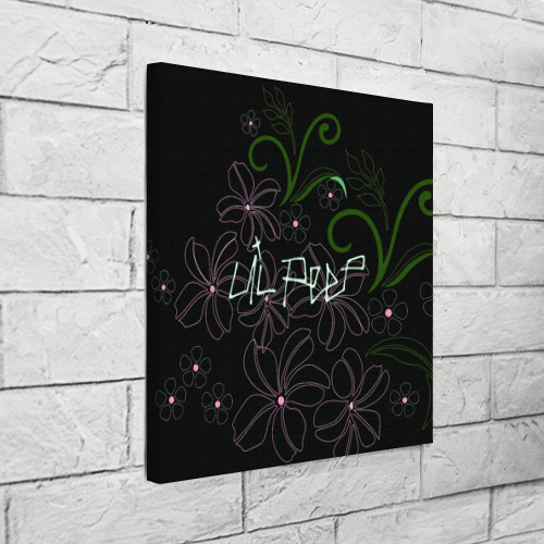 Холст квадратный Lil Peep and flowers, цвет 3D печать - фото 3