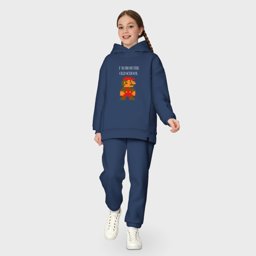 Детский костюм хлопок Oversize Old school, цвет темно-синий - фото 5