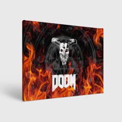 Холст прямоугольный Doom eternal on fire