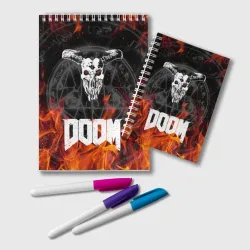 Блокнот Doom eternal on fire