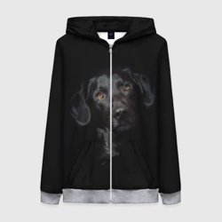 Женская толстовка 3D на молнии Пес