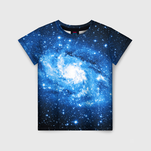 Детская футболка с принтом Звездный космос, вид спереди №1