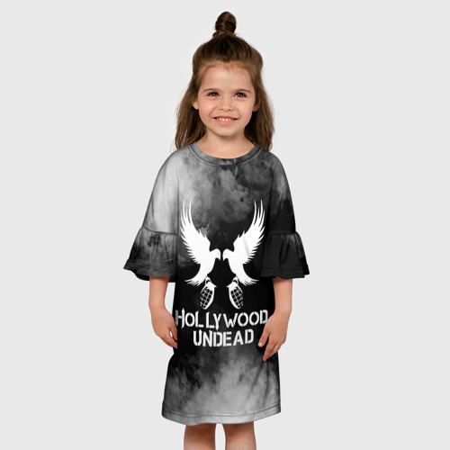 Детское платье 3D с принтом Hollywood Undead, вид сбоку #3