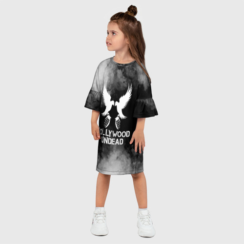 Детское платье 3D с принтом Hollywood Undead, фото на моделе #1