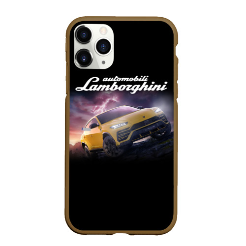 Чехол для iPhone 11 Pro Max матовый Lamborghini Urus Ламба Урус, цвет коричневый