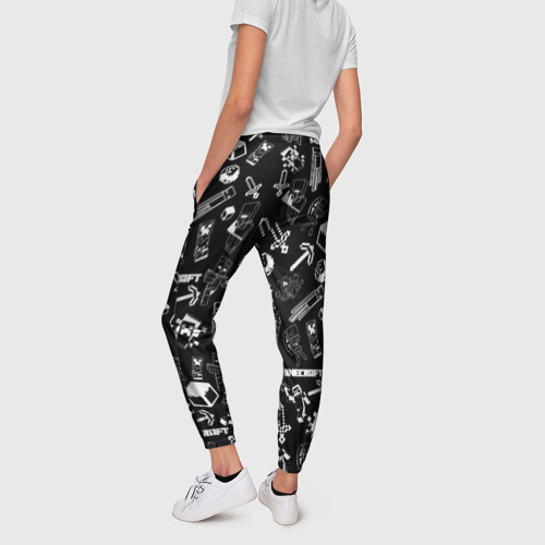 Женские брюки 3D с принтом Minecraft pattern, вид сзади #2