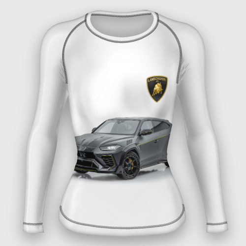 Женский рашгард 3D с принтом Lamborghini Mansory | Ламборгини, вид спереди #2