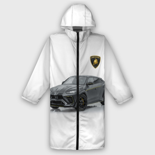 Мужской дождевик 3D Lamborghini Mansory Ламборгини, цвет белый