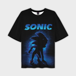 Мужская футболка oversize 3D Sonic in shadow