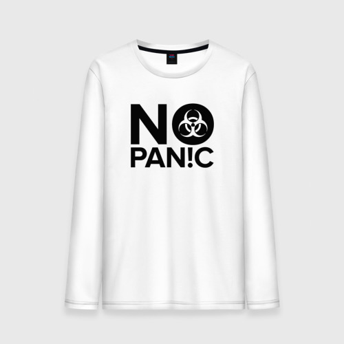 Мужской лонгслив хлопок No panic, цвет белый