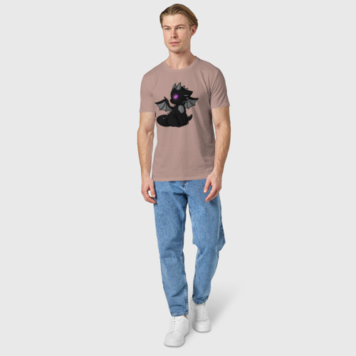 Мужская футболка хлопок с принтом Эндар дракон, вид сбоку #3