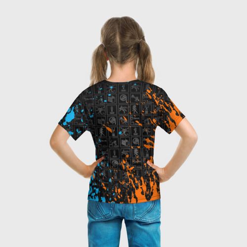 Детская футболка 3D с принтом PORTAL 2, вид сзади #2