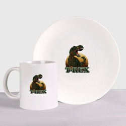Набор: тарелка + кружка T-Rex