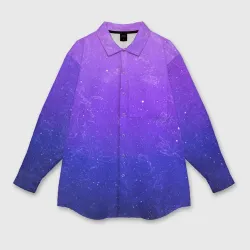 Женская рубашка oversize 3D Звёздное небо