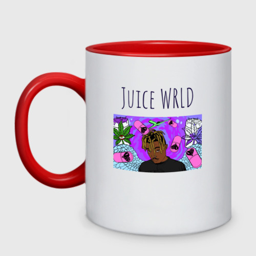 Кружка двухцветная Juice WRLD, цвет белый + красный