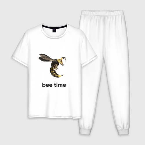 Мужская пижама хлопок Bee time, цвет белый