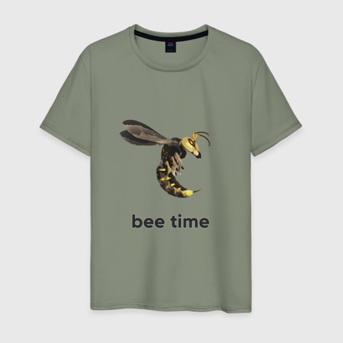 Мужская футболка хлопок Bee time, цвет авокадо