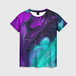 Женская футболка 3D Neon waves