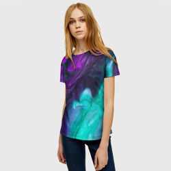 Женская футболка 3D Neon waves - фото 2