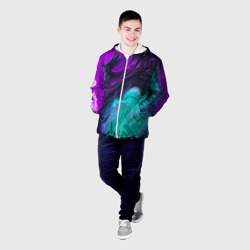 Мужская куртка 3D Neon waves - фото 2