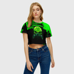 Женская футболка Crop-top 3D Пандемия - фото 2