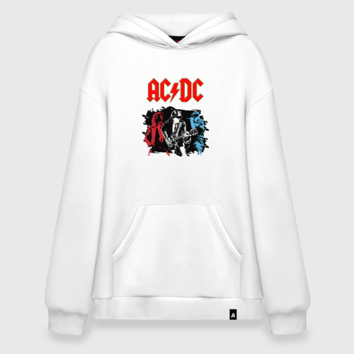 Худи SuperOversize хлопок AC/DC, цвет белый