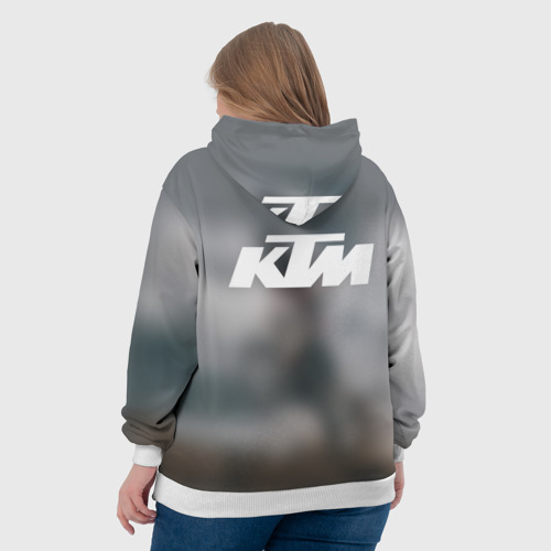 Женская толстовка 3D Мотокросс КТМ motocross KTM +спина, цвет 3D печать - фото 7