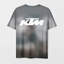 Футболка с принтом Мотокросс КТМ motocross KTM +спина для мужчины, вид сзади №1. Цвет основы: белый