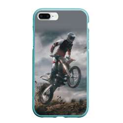 Чехол для iPhone 7Plus/8 Plus матовый Мотокросс КТМ motocross KTM +спина