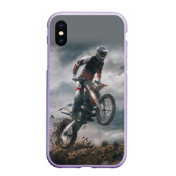 Чехол для iPhone XS Max матовый Мотокросс КТМ motocross KTM +спина