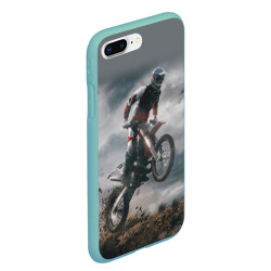 Чехол для iPhone 7Plus/8 Plus матовый Мотокросс КТМ motocross KTM +спина - фото 2