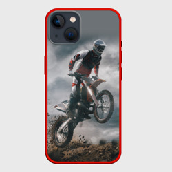 Чехол для iPhone 14 Мотокросс КТМ motocross KTM +спина