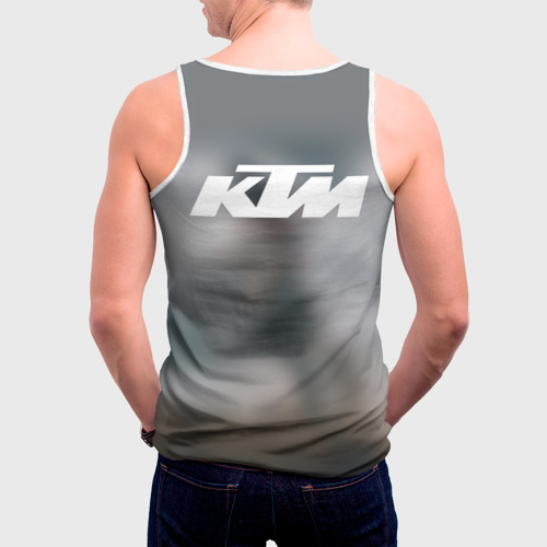 Мужская майка 3D Мотокросс КТМ motocross KTM +спина, цвет 3D печать - фото 4