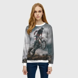 Женский свитшот 3D Мотокросс КТМ motocross KTM +спина - фото 2