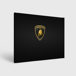 Холст прямоугольный Lamborghini logo n carbone