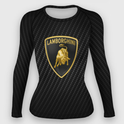 Женский рашгард 3D Lamborghini logo n carbone