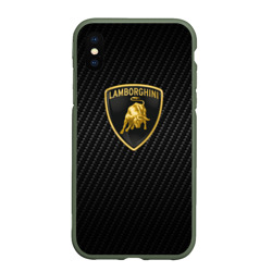 Чехол для iPhone XS Max матовый Lamborghini logo n carbone