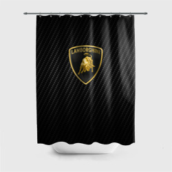 Штора 3D для ванной Lamborghini logo n carbone