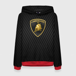 Женская толстовка 3D Lamborghini logo n carbone