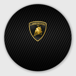 Круглый коврик для мышки Lamborghini logo n carbone