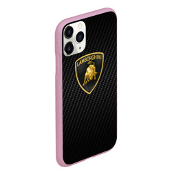 Чехол для iPhone 11 Pro Max матовый Lamborghini logo n carbone - фото 2