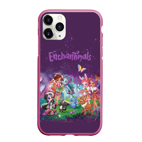 Чехол для iPhone 11 Pro Max матовый Enchantimals, цвет малиновый