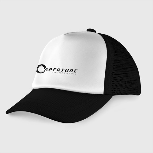 Детская кепка тракер Aperture Science логотип, цвет черный